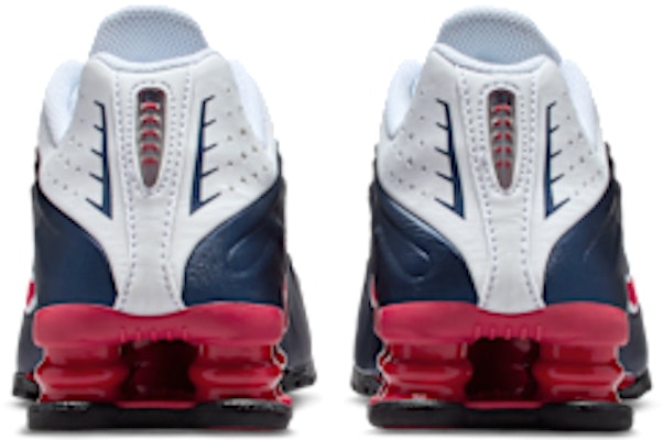 (Youth) Nike Shox R4 Running Shoes Midnight Navy/White/Metallic Silver/Gym Red CW2626-400 Details for (Youth) Nike Shox R4 Running Shoes Midnight Navy/White/Metallic Silver/Gym Red CW2626-400