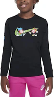 (Youth) Nike Sportswear Youth Long Sleeve Crewneck T-Shirt Black Casual Comfort HF6006-010 (Youth) Nike Sportswear Youth Long Sleeve Crewneck T-Shirt Black Casual Comfort HF6006-010