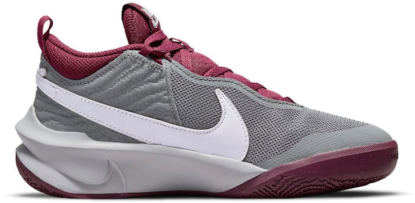 (Youth) Nike Team Hustle D10 'Smoke Grey Dark Beetroot' CW6735-007 Order (Youth) Nike Team Hustle D10 'Smoke Grey Dark Beetroot' CW6735-007