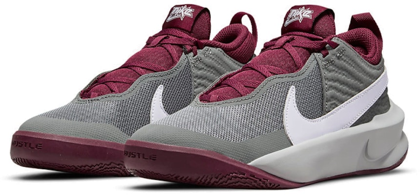 (Youth) Nike Team Hustle D10 'Smoke Grey Dark Beetroot' CW6735-007 Lookbook (Youth) Nike Team Hustle D10 'Smoke Grey Dark Beetroot' CW6735-007