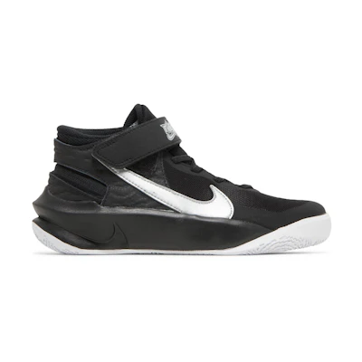 (Youth) Nike Team Hustle D10 FlyEase 'Black Metallic Silver'