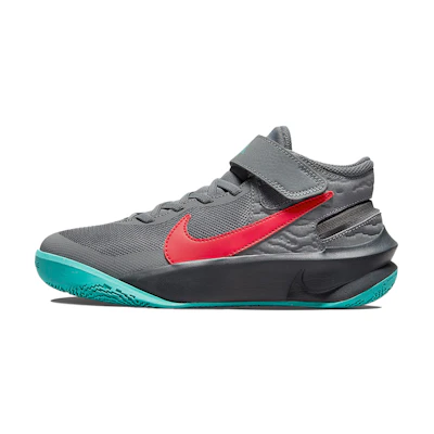 (Youth) Nike Team Hustle D10 FlyEase 'Smoke Grey Washed Teal Siren Red'
