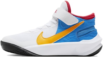 (Youth) Nike Team Hustle D 10 'White Blue Yellow' DV9110-171 (Youth) Nike Team Hustle D 10 'White Blue Yellow' DV9110-171