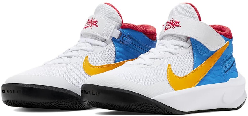 (Youth) Nike Team Hustle D 10 'White Blue Yellow' DV9110-171 Lookbook (Youth) Nike Team Hustle D 10 'White Blue Yellow' DV9110-171
