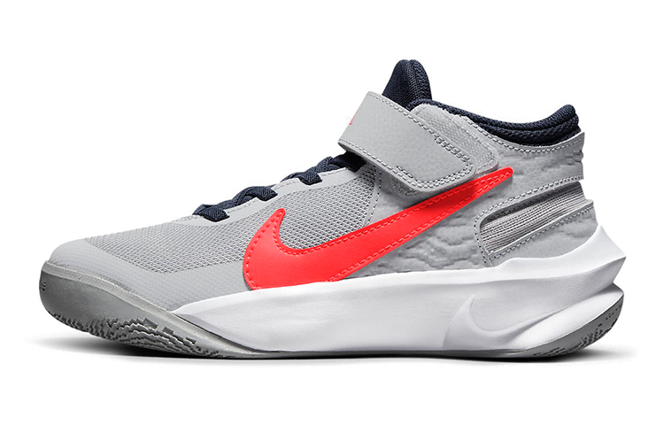 (Youth) Nike Team Hustle D 10 FlyEase 'Gray Red' DD7303-006