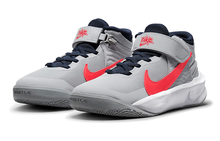 Lookbook (Youth) Nike Team Hustle D 10 FlyEase 'Gray Red' DD7303-006
