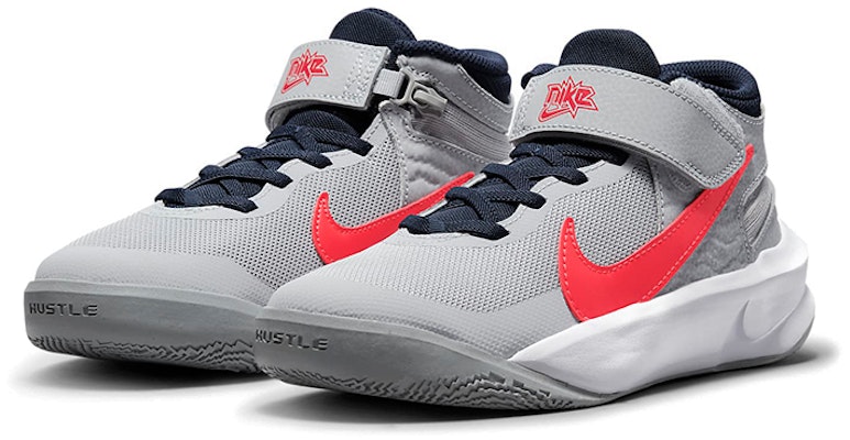 (Youth) Nike Team Hustle D 10 FlyEase 'Gray Red' DD7303-006 Lookbook (Youth) Nike Team Hustle D 10 FlyEase 'Gray Red' DD7303-006