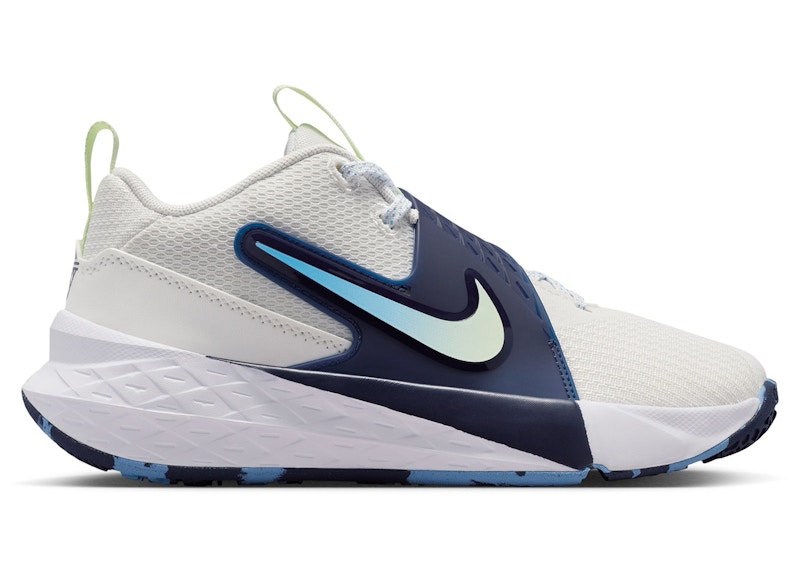 (Youth) Nike Team Hustle D 12 White Midnight Navy Volt Tint HF6279-104