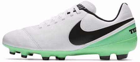(Youth) Nike Tiempo Legend VI FG Firm Ground 'White Green Black' 819186-103 (Youth) Nike Tiempo Legend VI FG Firm Ground 'White Green Black' 819186-103