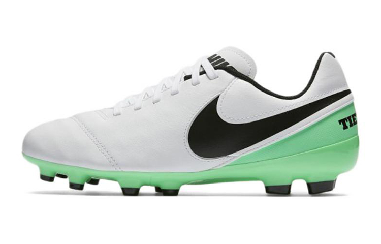 (Youth) Nike Tiempo Legend VI FG Firm Ground 'White Green Black' 819186-103