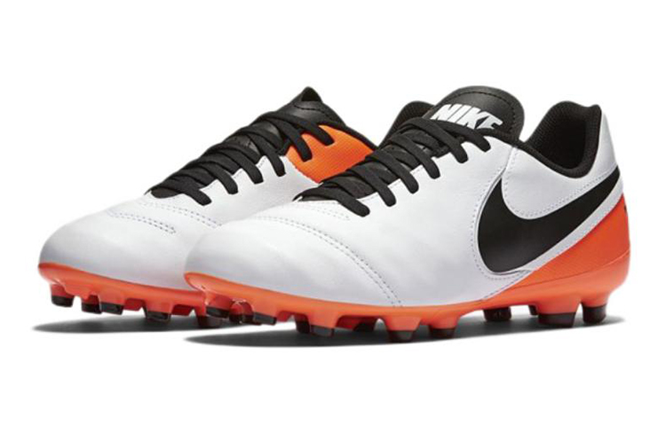 Order (JR) Nike Tiempo Legend VI FG Sepatu Bola 'Putih Oranye Hitam' 819186-108