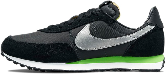 youth-nike-waffle-trainer-2-running-shoes-black-silver-green-dc-6477-003