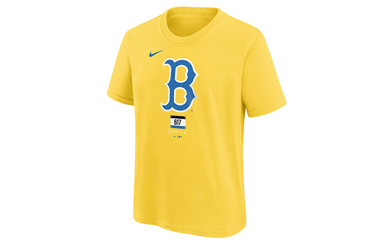 (Youth) Nike x MLB Boston Red Sox Gold Youth Classic Crewneck T-Shirt 3Z3B7NMCC-BOS
