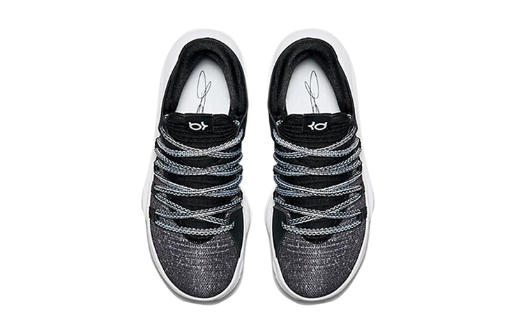 Shop GS大童 Nike KD 10 減震防滑耐磨 低幫實戰籃球鞋 黑白