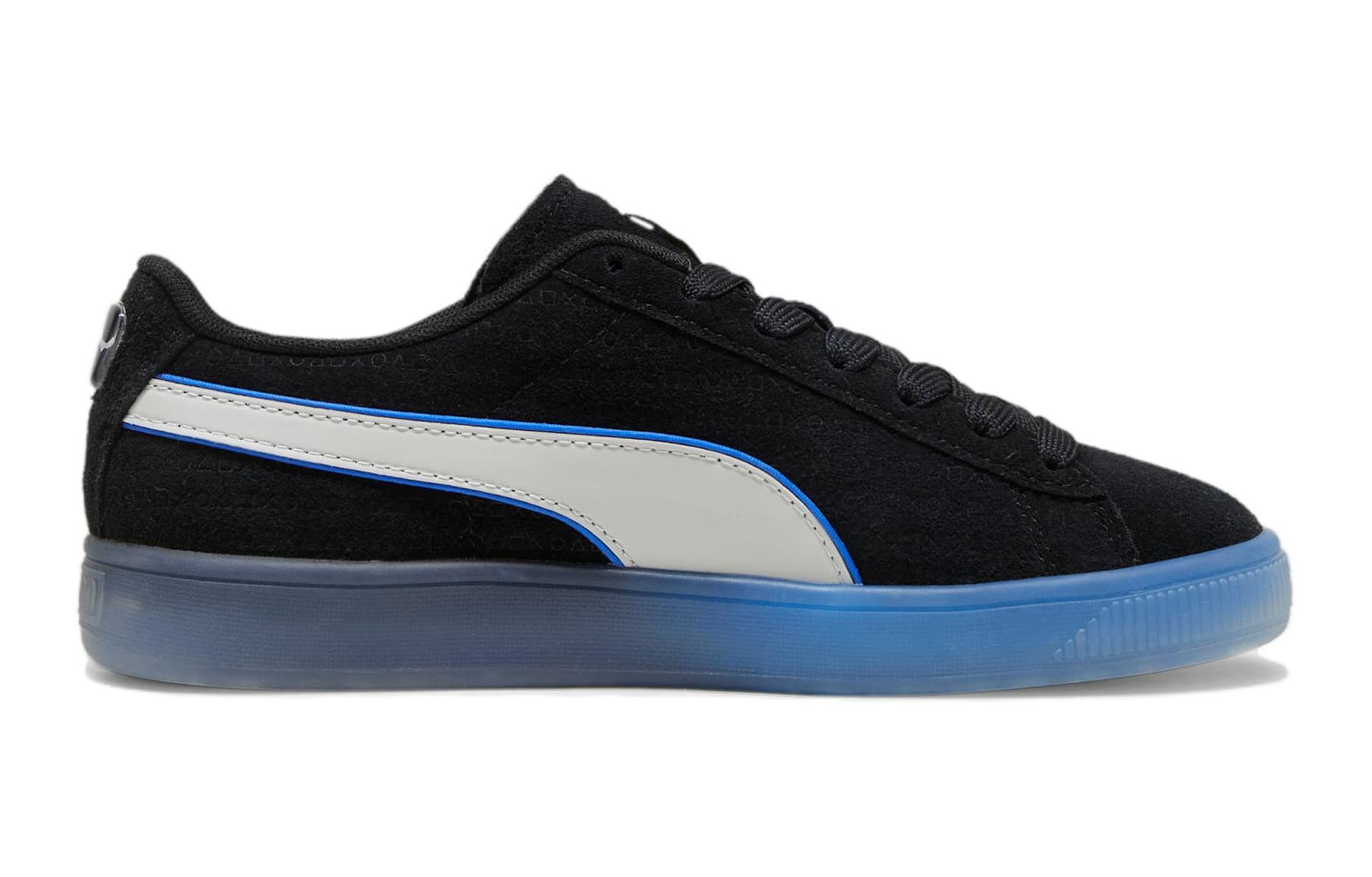 Order (JR) PlayStation x Puma Suede Kanak-Kanak 'Hitam Kelabu Glacial' 396655-02