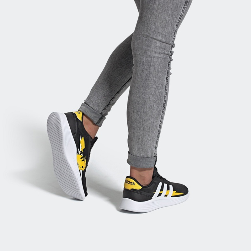 Sizing 兒童 adidas neo 寶可夢 Lite Racer 2.0 皮卡丘 低筒休閒跑步鞋 黑黃