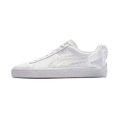 (Youth) Puma Basket Bow Jr Skateboarding Shoes White