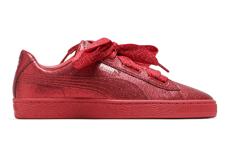 Order (JR) Puma Basket Heart Zilveren Lage Sneakers Rood 367630-01
