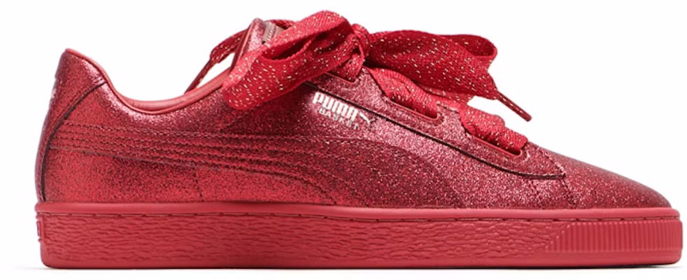 (JR) Puma Basket Heart Zilveren Lage Sneakers Rood 367630-01 Order (JR) Puma Basket Heart Zilveren Lage Sneakers Rood 367630-01