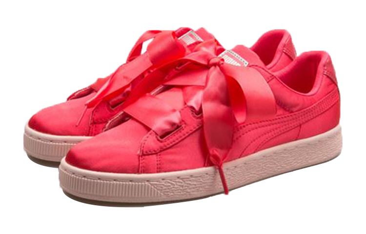 (Youth) Puma Basket Heart Tween Casual Sneakers Pink 圖 2
