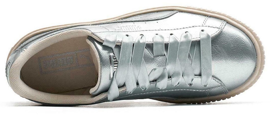 (Youth) Puma Basket Platform Metal Sneakers Silver 366031-01 Lookbook (Youth) Puma Basket Platform Metal Sneakers Silver 366031-01