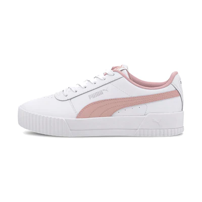 (Youth) Puma Carina L Casual Board Shoes White/Pink