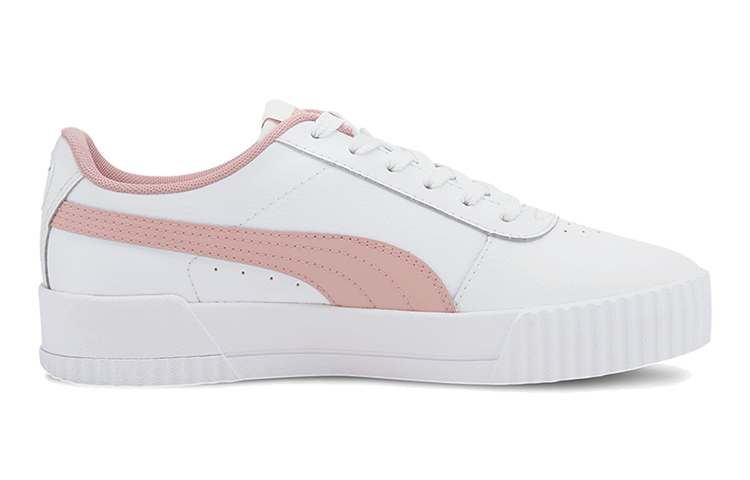 (Youth) Puma Carina L Casual Board Shoes White/Pink 圖 2
