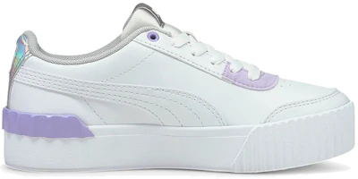 Order (Youth) Puma Carina Lift Shine Casual Board Shoes White/Purple 380552-01