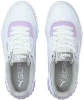 Lookbook (Youth) Puma Carina Lift Shine Casual Board Shoes White/Purple 380552-01