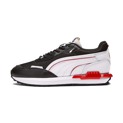 (Youth) Puma City Rider 'Black White Red Patchwork'