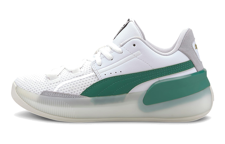 (Youth) Puma Clyde Hardwood Low Top White/Green 193847-02