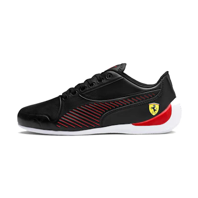 (Youth) Puma Ferrari Drift Cat 7s Ultra Low Top Running Shoes Black/White/Red