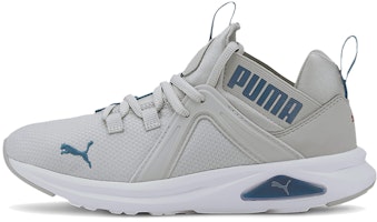 (Preschool) Puma Enzo 2 Glow Jr Grey//Blue 'White' 193810-03 (Preschool) Puma Enzo 2 Glow Jr Grey//Blue 'White' 193810-03