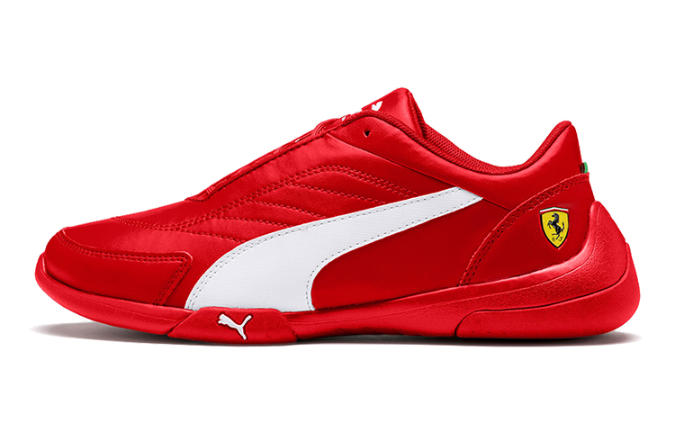 (Youth) Puma Ferrari Kart Cat Iii Low Top Running Shoes Red/White 306425-04