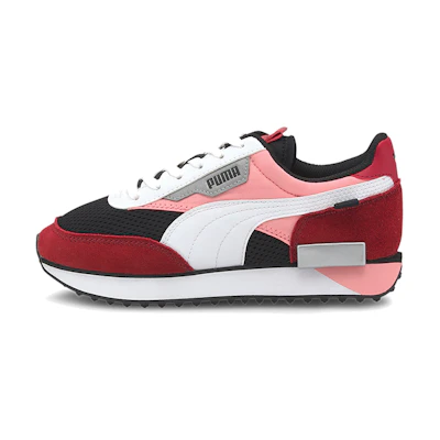 (Youth) Puma Future Rider Galaxy Low Top Running Shoes Black/White/Red