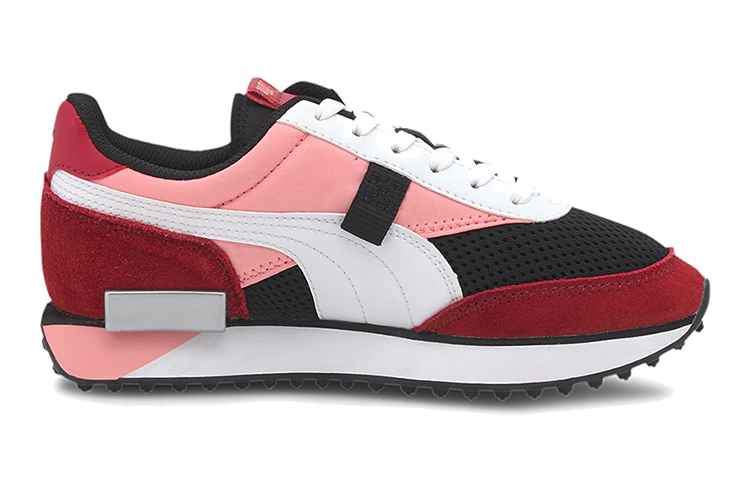 (Youth) Puma Future Rider Galaxy Low Top Running Shoes Black/White/Red 圖 2