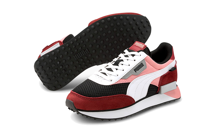 (Youth) Puma Future Rider Galaxy Low Top Running Shoes Black/White/Red 圖 5