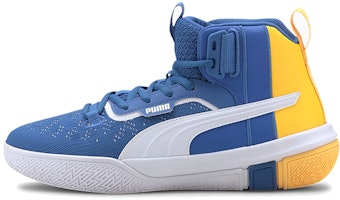 (Youth) Puma Legacy Mid-high Blue/White/Yellow 194049-03 (Youth) Puma Legacy Mid-high Blue/White/Yellow 194049-03