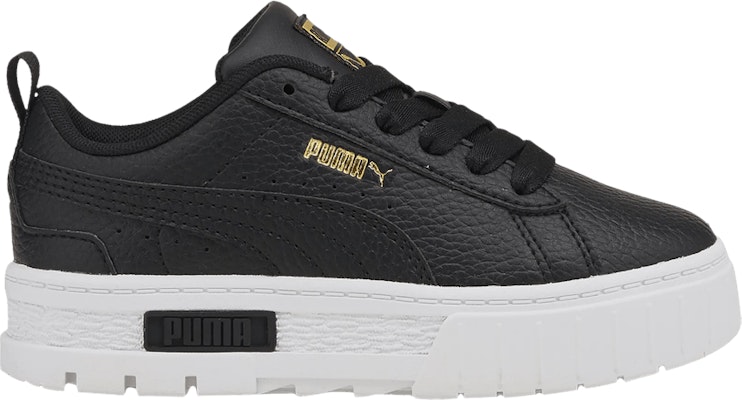 (Youth) Puma Mayze Leather 'Black Team Gold' 384528-02 Buy (Youth) Puma Mayze Leather 'Black Team Gold' 384528-02
