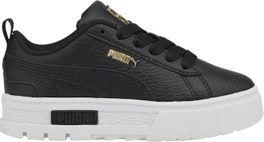 (Youth) Puma Mayze Leather 'Black Team Gold' 384528-02 (Youth) Puma Mayze Leather 'Black Team Gold' 384528-02