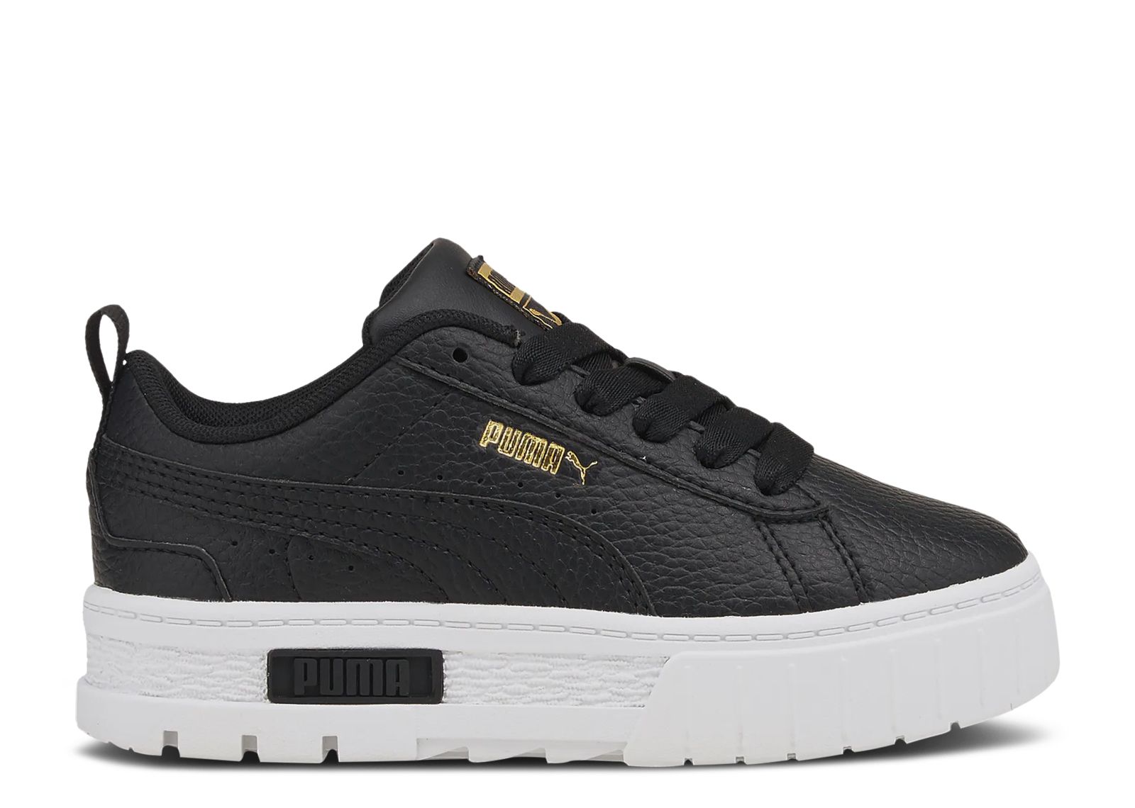 Buy (Youth) Puma Mayze Leather 'Black Team Gold' 384528-02