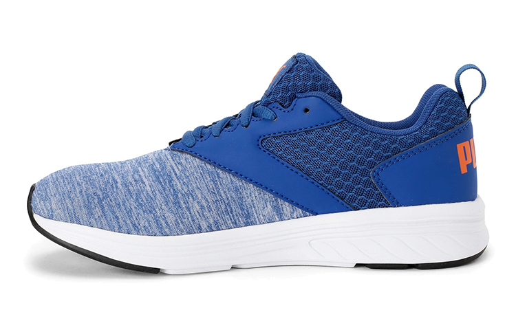 (Youth) Puma Nrgy Comet Low Top Running Shoes Black/White/Blue 190675-10