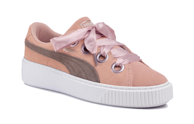 Lookbook 大童 PUMA Platform Kiss Sd Jr 休閒 低幫 兒童板鞋 杏