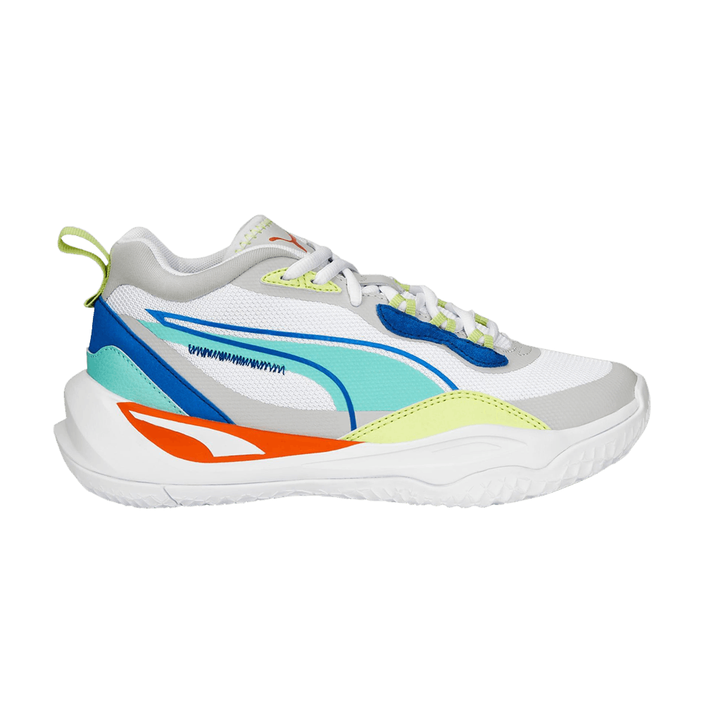 (Youth) Puma Playmaker Jr 'White Mint Victoria Blue' 387353-06