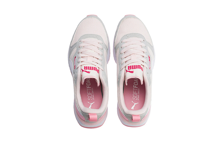 Lookbook (JR) プーマ R78 ローカット グレー/白/ピンク 373616-04