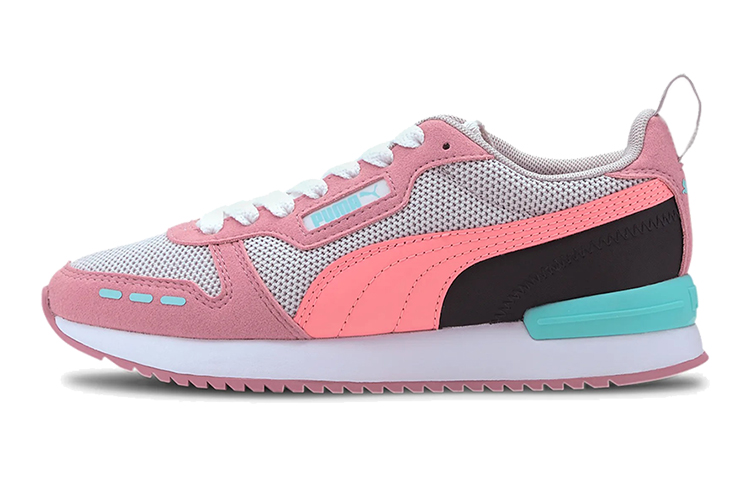 (Youth) Puma R78 Low Top Running Shoes Pink/White/Blue 373616-06
