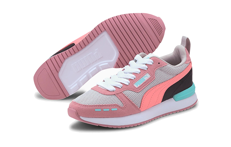 (Youth) Puma R78 Low Top Running Shoes Pink/White/Blue 圖 5
