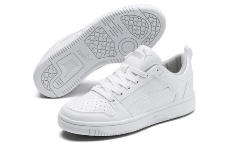 Shop (JR) プーマ リバウンド ジョイ ロー "ホワイト/グレー/バイオレット" 381985-01