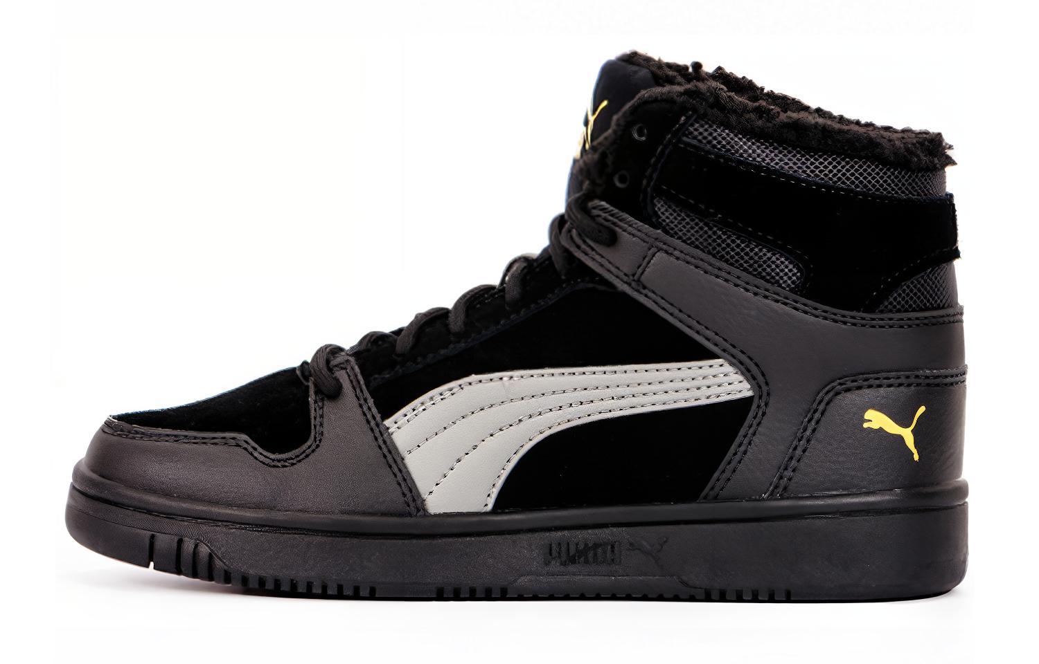 Buy (Youth) Puma Rebound Layup Fur SD 'Black Yellow' 370497-06