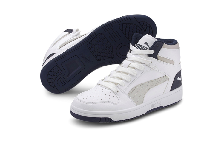 Lookbook (JR) Puma Rebound Layup SL Mid 'Putih Abu-abu' 370486-10